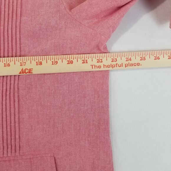 Draper's & Damon's Jacket Womens Large Pink Pintuck Button 3/4 Sleeve Pockets - Picture 9 of 11